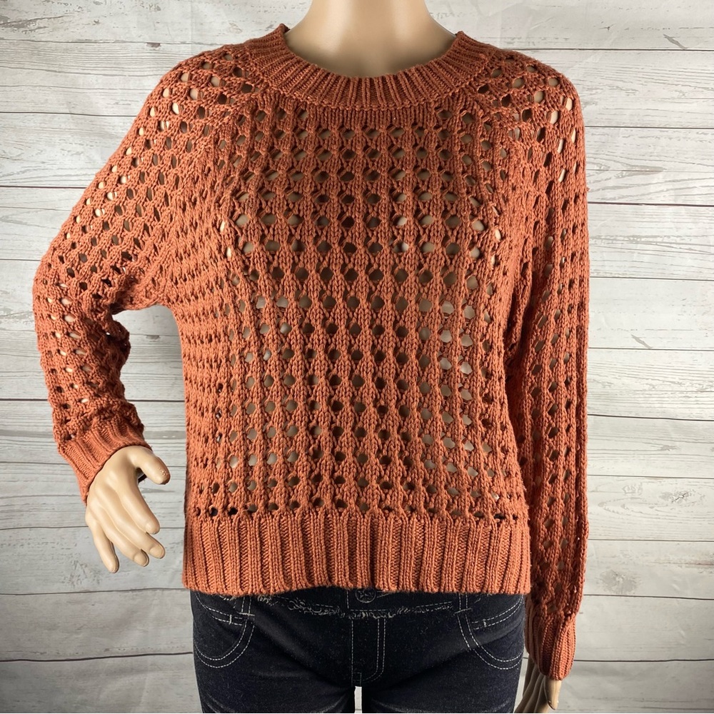 Open Knit Cropped Sweater
